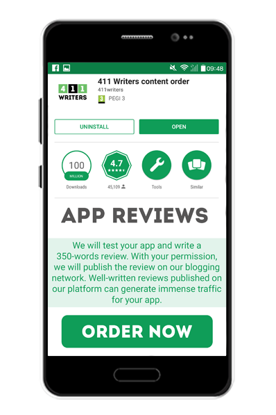 App reviews writing service